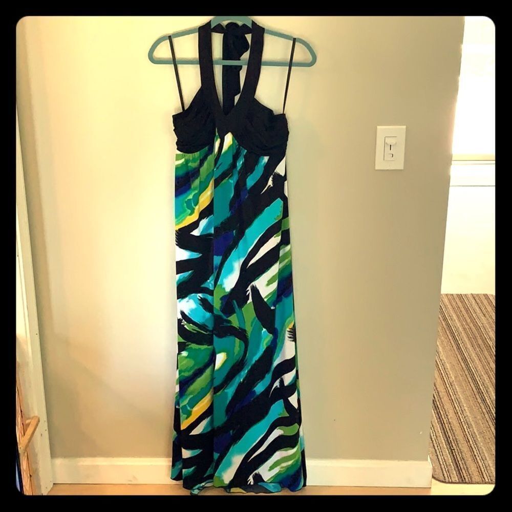 Watercolor floor length dress